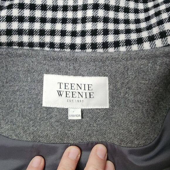 TEENIE WEENIE T.W. BEAR Gray WOOL DUFFLE TOGGLE COAT with ATTACHED HOOD - Picture 3 of 6